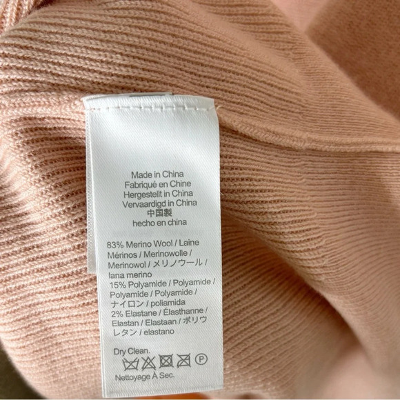 J. Crew Ruffleneck Merino Wool Sweater Turtleneck Pullover Blush Pink Size XL - Picture 6 of 8
